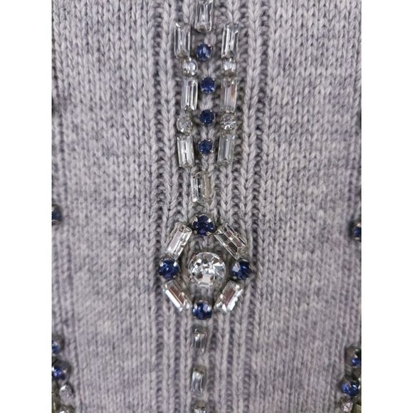 TORY BURCH S Jewel Embellished Etta Sweater in Gray - Picture 8 of 15